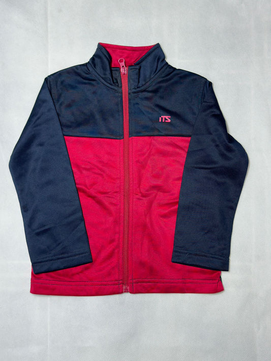 Preloved Dark Navy & Pink Colorblock Full-Zip Track Jacket