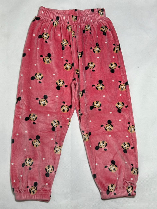 Preloved Disney Girls Minnie Mouse Pink Plush Fleece Pyjama Trousers