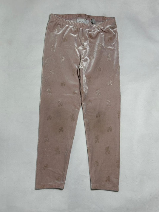 Preloved The Children's Place Girls Dusty Pink Velvet Glitter Leggings