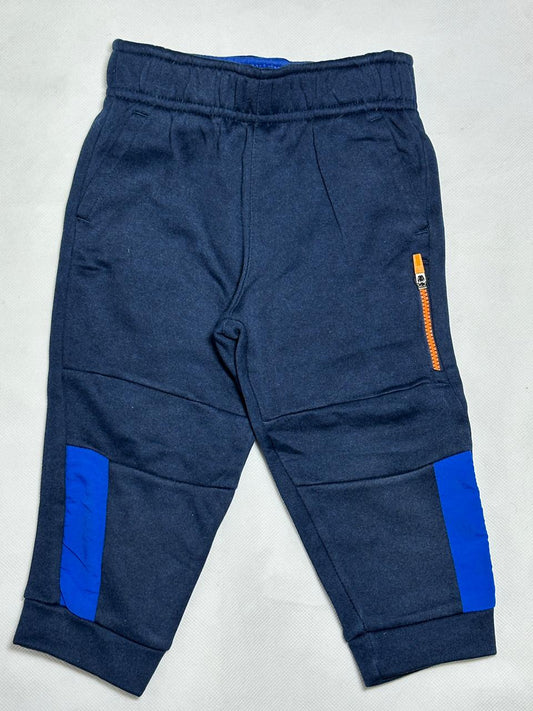 Preloved Athletic Works Baby Boys Navy Blue Fleece Joggers with Zipper Accent