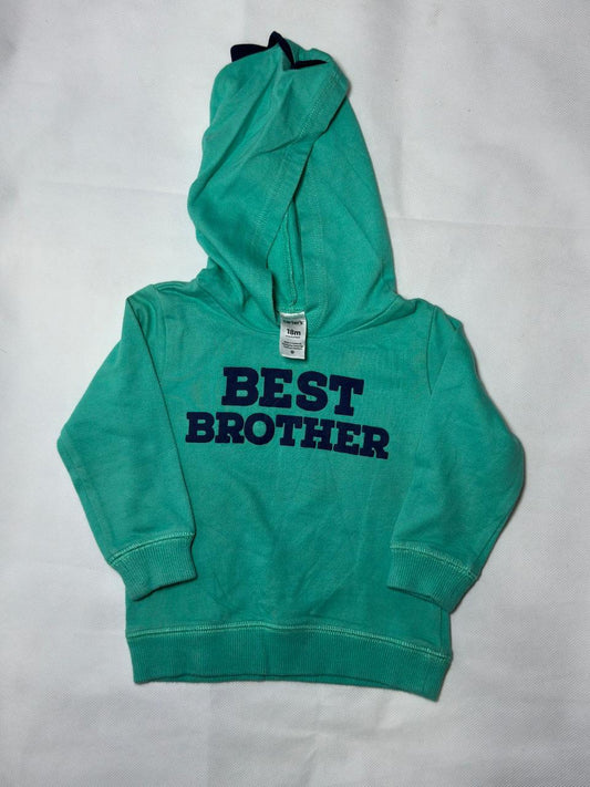 Preloved Toddler Boys Mint Green Best Brother Dinosaur Spike Hoodie