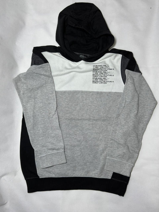Preloved Kids Boys Black, Grey & White Urban Typography Hoodie