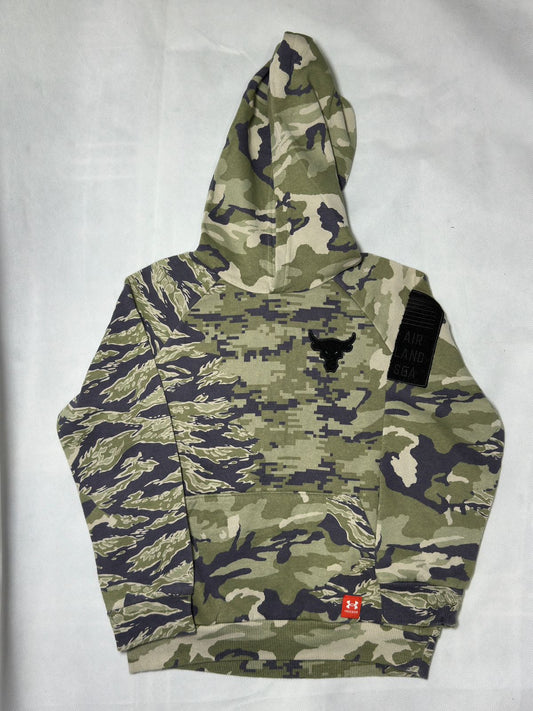 Preloved Kids Boys Green Camo Under Armour Project Rock Hoodie