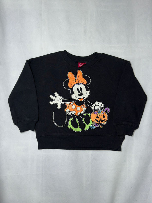 Preloved Kids Girls Black Minnie Mouse Halloween Pumpkin Sweatshirt