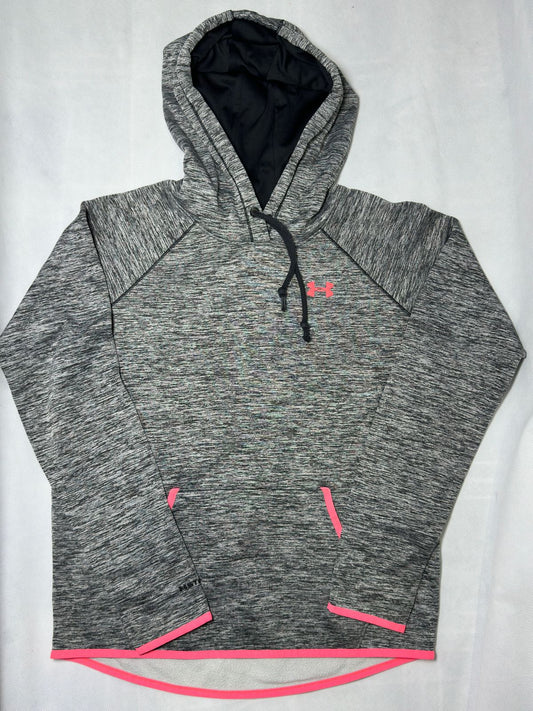 Preloved Kids Girls Under Armour Marled Grey Pink Logo Hoodie